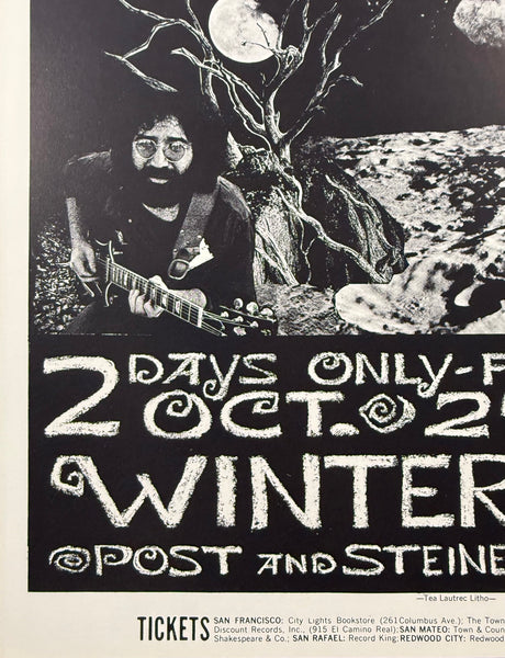 AUCTION - BG-197 -  Grateful Dead - Jefferson Airplane - Bonnie MacLean - 1969 Poster - Winterland - Near Mint
