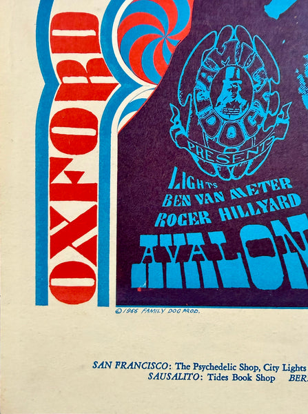 AUCTION - FD-38 - Big Brother w/Janis Joplin - Victor Moscoso - 1966 Poster - Avalon Ballroom -  Excellent