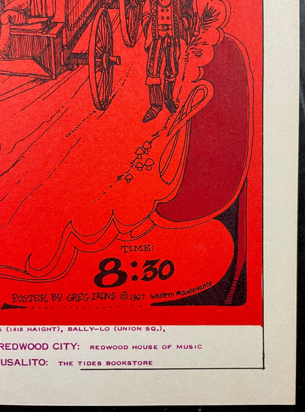 AUCTION - AOR  2.262 - Dave Van Ronk - Greg Irons - 1967  Poster - Berkeley/SF - Near Mint Minus