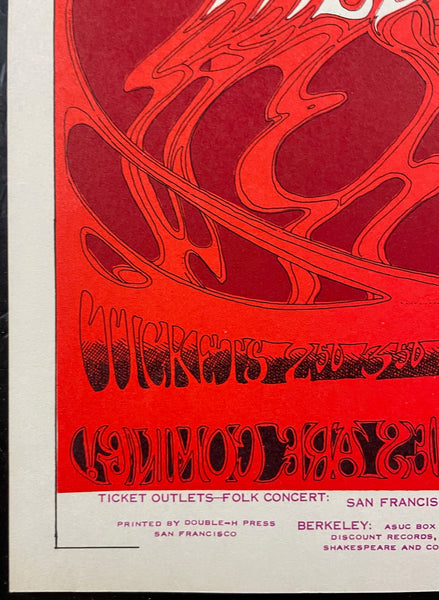 AUCTION - AOR  2.262 - Dave Van Ronk - Greg Irons - 1967  Poster - Berkeley/SF - Near Mint Minus