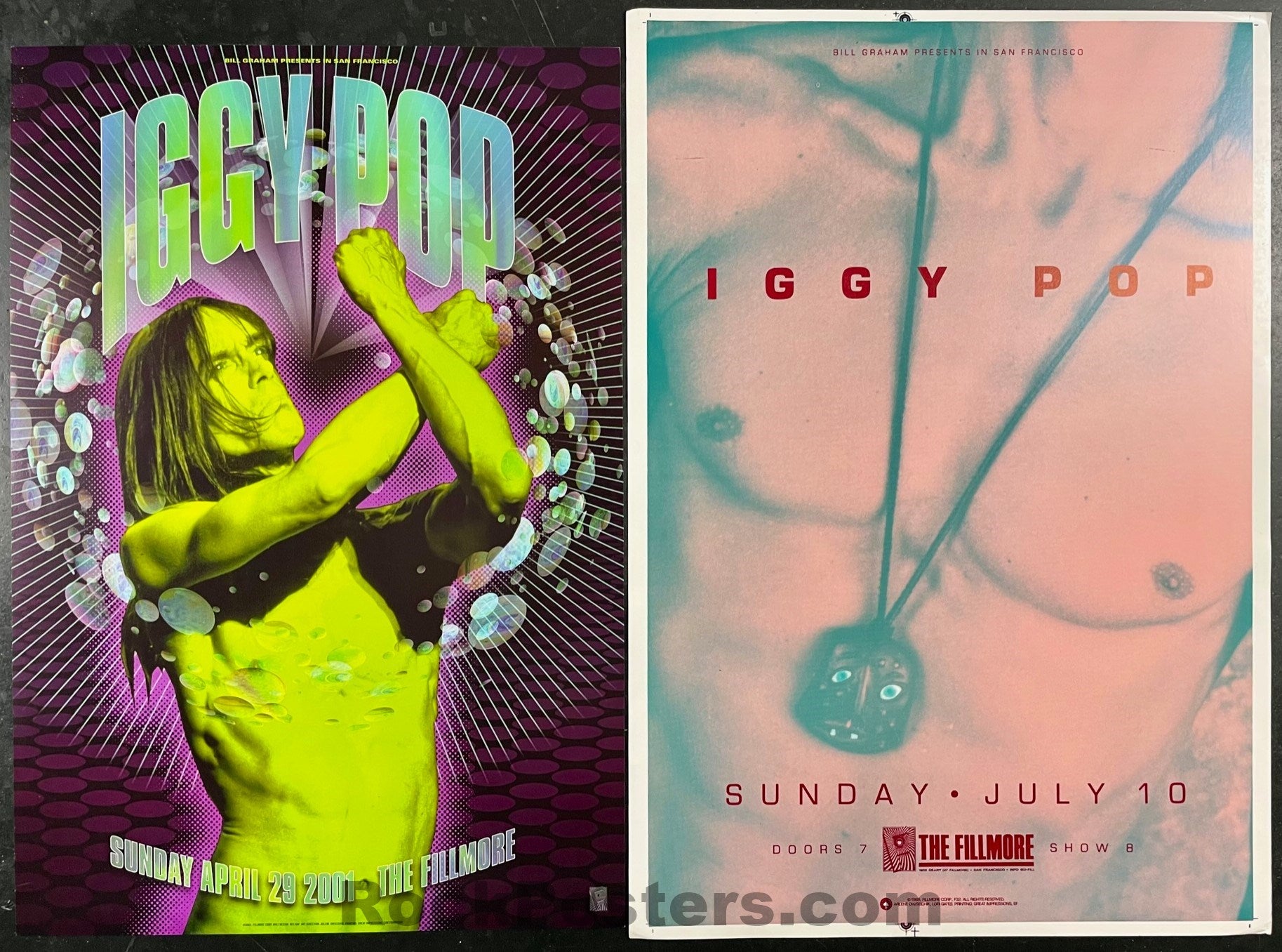 AUCTION - Iggy Pop - NF-32 & NF-457 - Rex Ray - The Fillmore - 1988 & 2001 Concert Posters - Near Mint