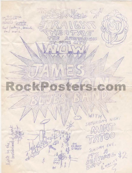 AUCTION - James Cotton - 1968 Handbill - Straight Theater - Excellent