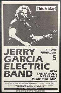 GD Misc. - Jerry Garcia Band - 1988 Poster - Santa Rosa - Veterans Memorial  - Excellent