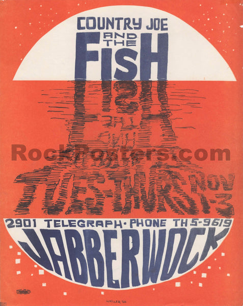 AUCTION - AOR 2.286 - Country Joe & the Fish - 1966 Handbill - Jabberwock - Excellent