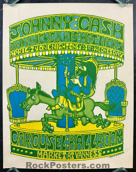 AUCTION - Johnny Cash - 1968 Poster - Carousel Ballroom - Excellent