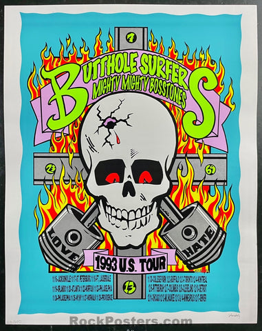 AUCTION - Butthole Surfers - Kozik Signed - 1993 Poster - U.S. Tour - Excellent