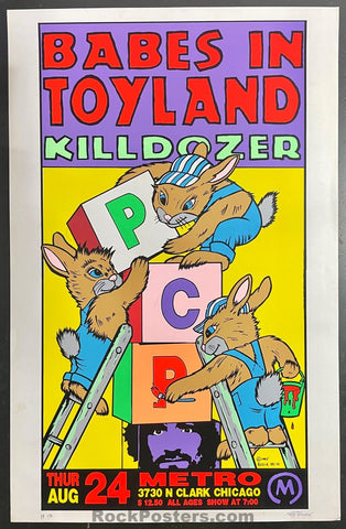AUCTION - AoMR  241.4 - Babes In Toyland - Kozik Signed - Printer's Proof - 1995  Silkscreen Poster - Chicago - Near Mint Minus