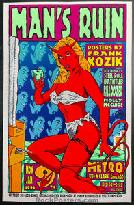 AUCTION -  Man's Ruin - Frank Kozik Signed - The Metro Chicago - 1995 Silkscreen Poster - Excellent