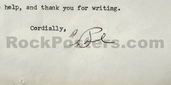 AUCTION - Les Paul - Hand-Signed - 1971 Framed Letter - Excellent