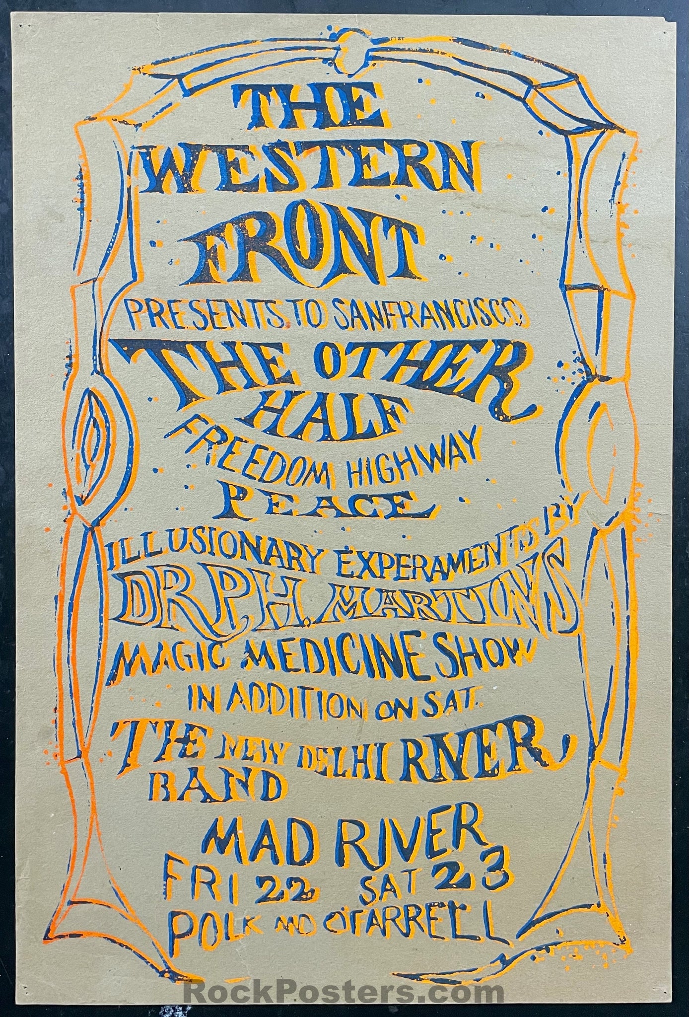 AUCTION - Mad River - Freedom Highway - 1967 Poster - Western Front - Excellent