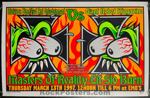 AUCTION - Masters of Reality - Kozik Signed - 1997 Poster - Austin, TX - Excellent