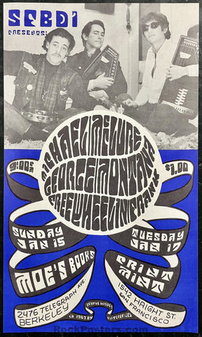 AUCTION - Michael McClure - Freewheelin' Frank - Moe's Books & Print Mint - 1967 Handbill - Near Mint