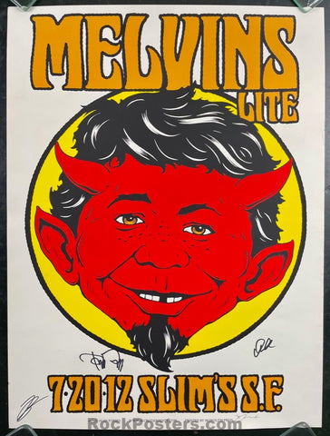 AUCTION - Melvins Lite - Band Signed - Alan Forbes - 2012 Poster - San Francisco - Near Mint Minus