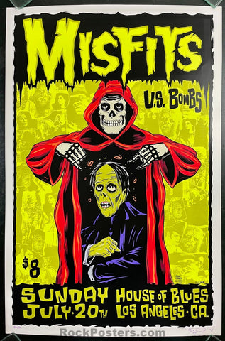 AUCTION - Misfits - Alan Forbes Signed - 1997 Poster - Los Angeles - Excellent