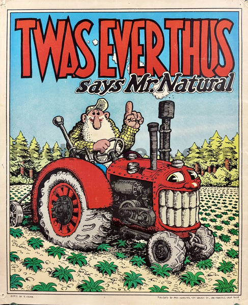 AUCTION - Mr. Natural - "Twas Ever Thus" - Robert Crumb - 1972 Poster - Very Good