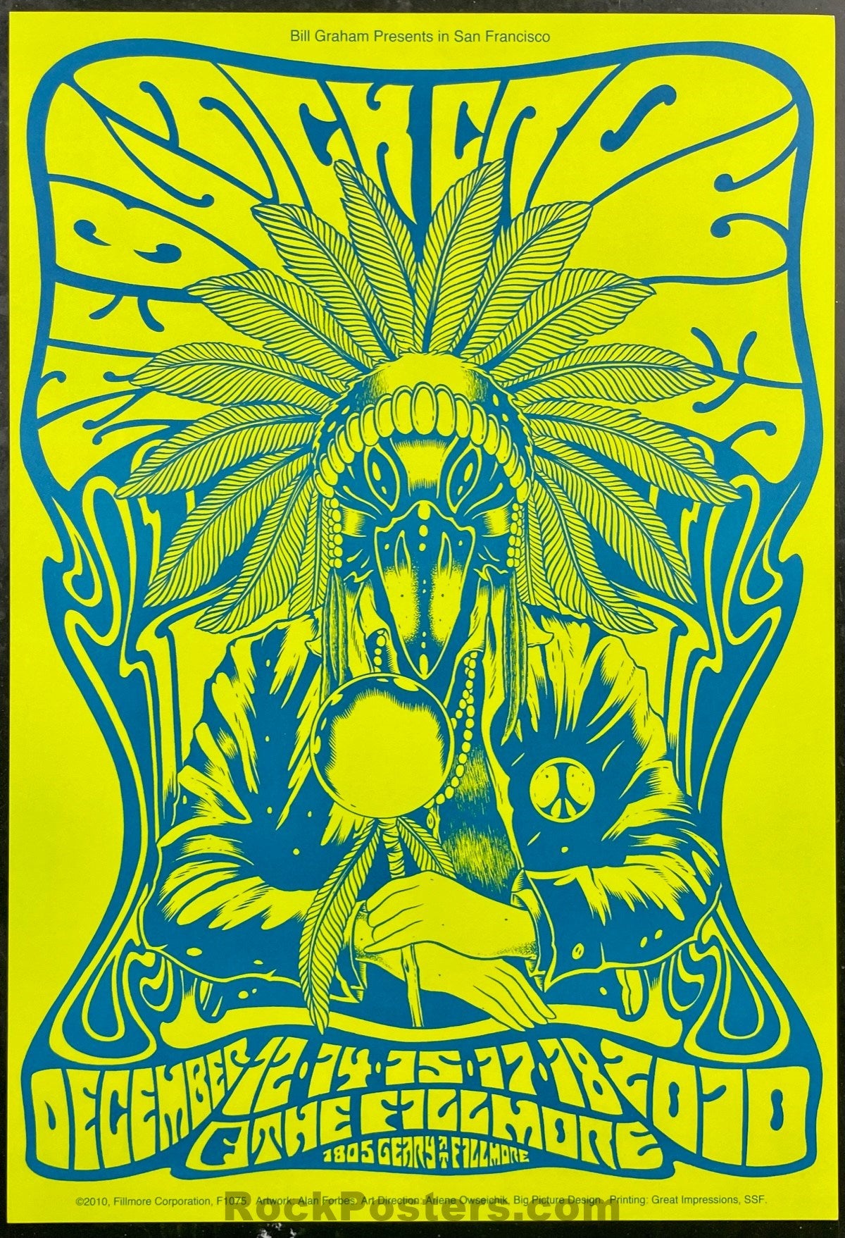 NF-1075 - The Black Crowes - Alan Forbes -  2010 Poster - The Fillmore - Near Mint