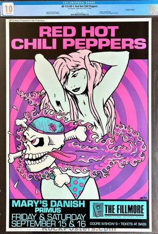 NF-115 - Red Hot Chili Peppers - Frank Kozik - 1989 Poster - The Fillmore  - CGC Graded 10 GEM MINT