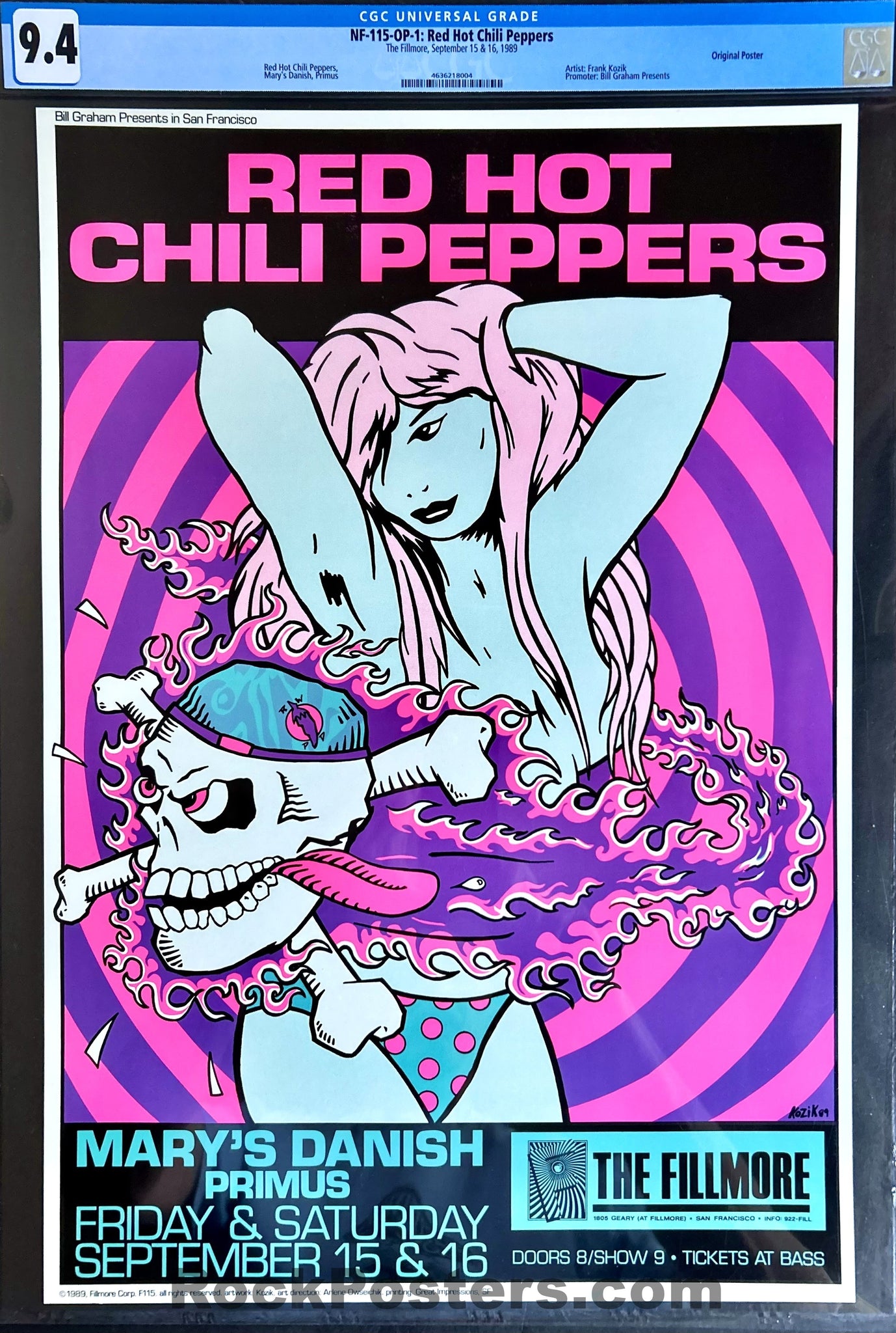 AUCTION - NF-115 - Red Hot Chili Peppers - Frank Kozik - 1989