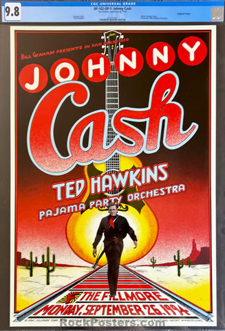 NF-162 - Johnny Cash - Randy Tuten - 1994 Poster - The Fillmore - CGC Graded 9.8