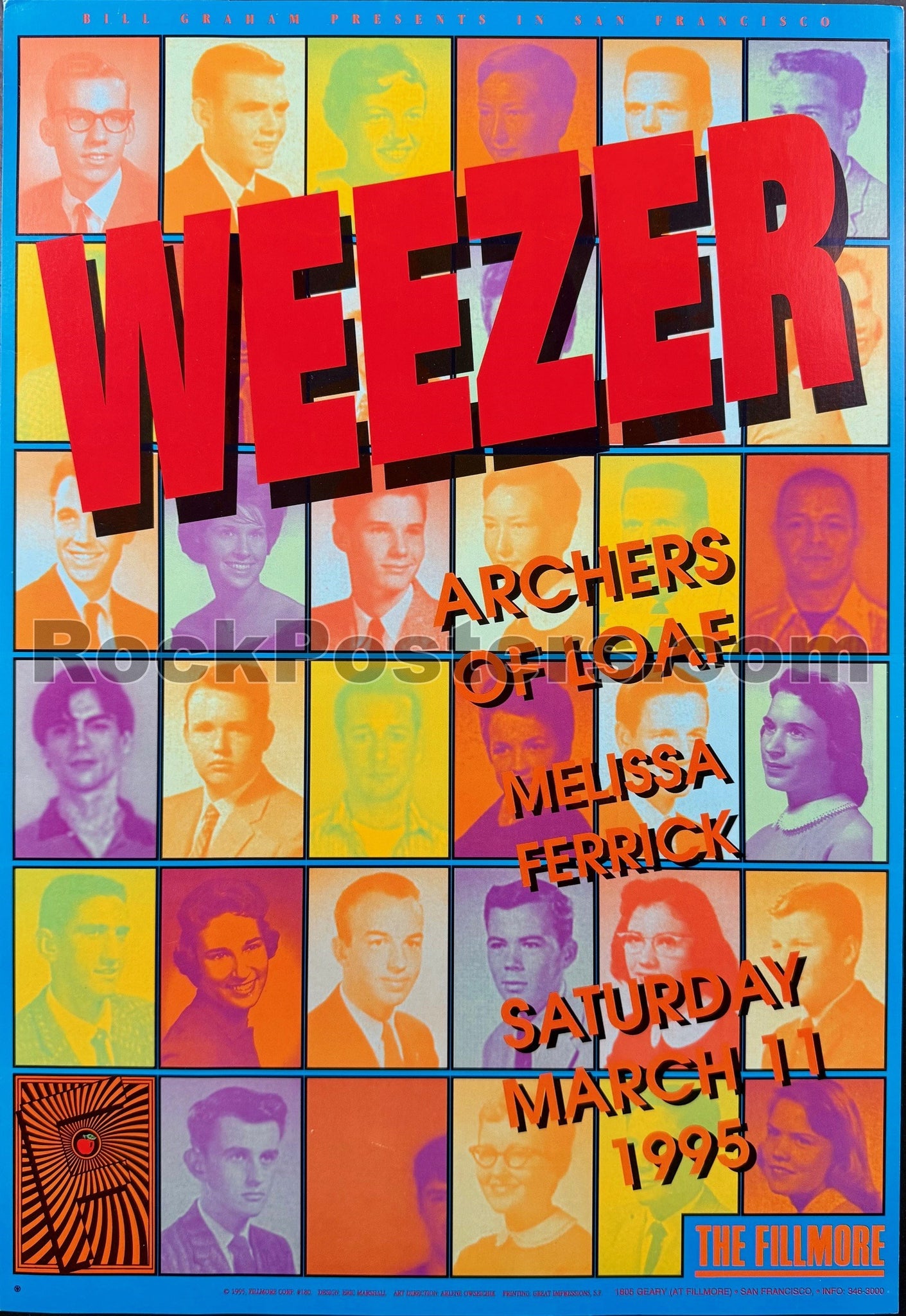 NF-180 - Weezer - 1995 Poster - The Fillmore - Near Mint Minus