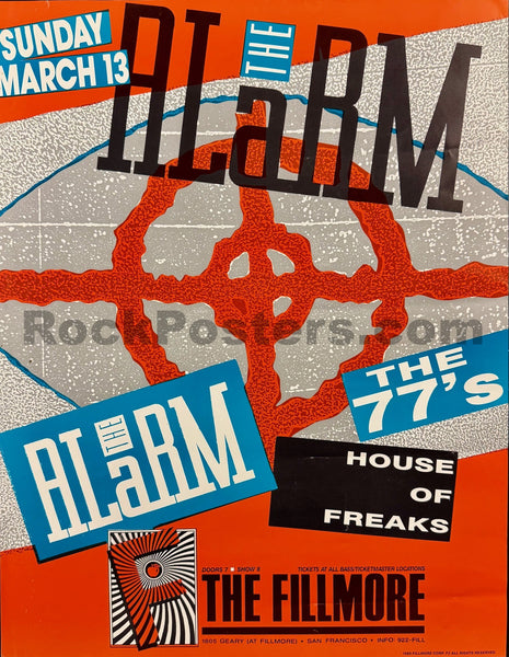 NF-3  - The Alarm-  1988 Poster - The  Fillmore - Excellent - SF Rock Posters & Collectibles