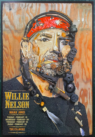 AUCTION - NF-511 - Willie Nelson Norah Jones - 2002 Poster - The Fillmore - Near Mint Minus