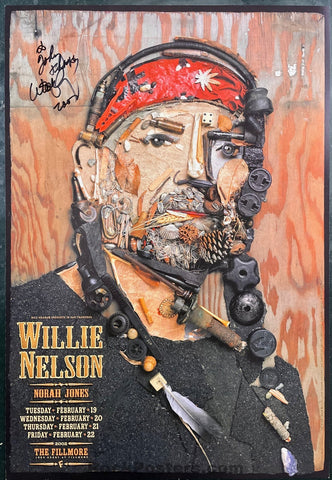 AUCTION - NF-511 - Willie Nelson Signed - 2002 Poster - The Fillmore - Near Mint Minus