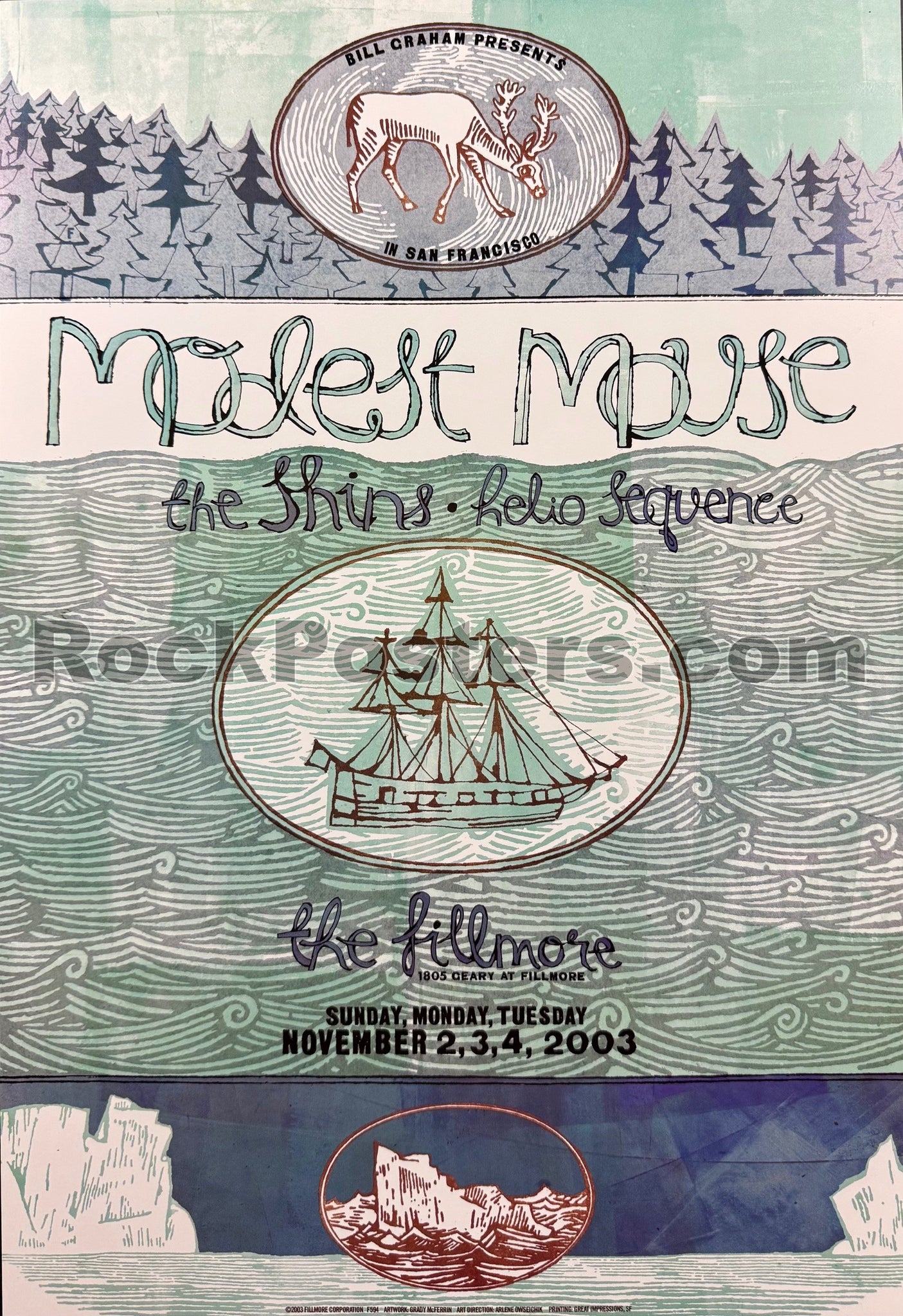 NF-594 - Modest Mouse - 2003 Poster - The Fillmore - Near Mint