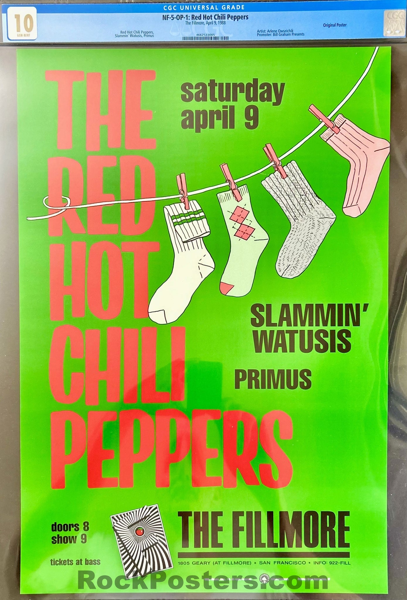 NF-5 - Red Hot Chili Peppers Poster - Fillmore Auditorium - Near