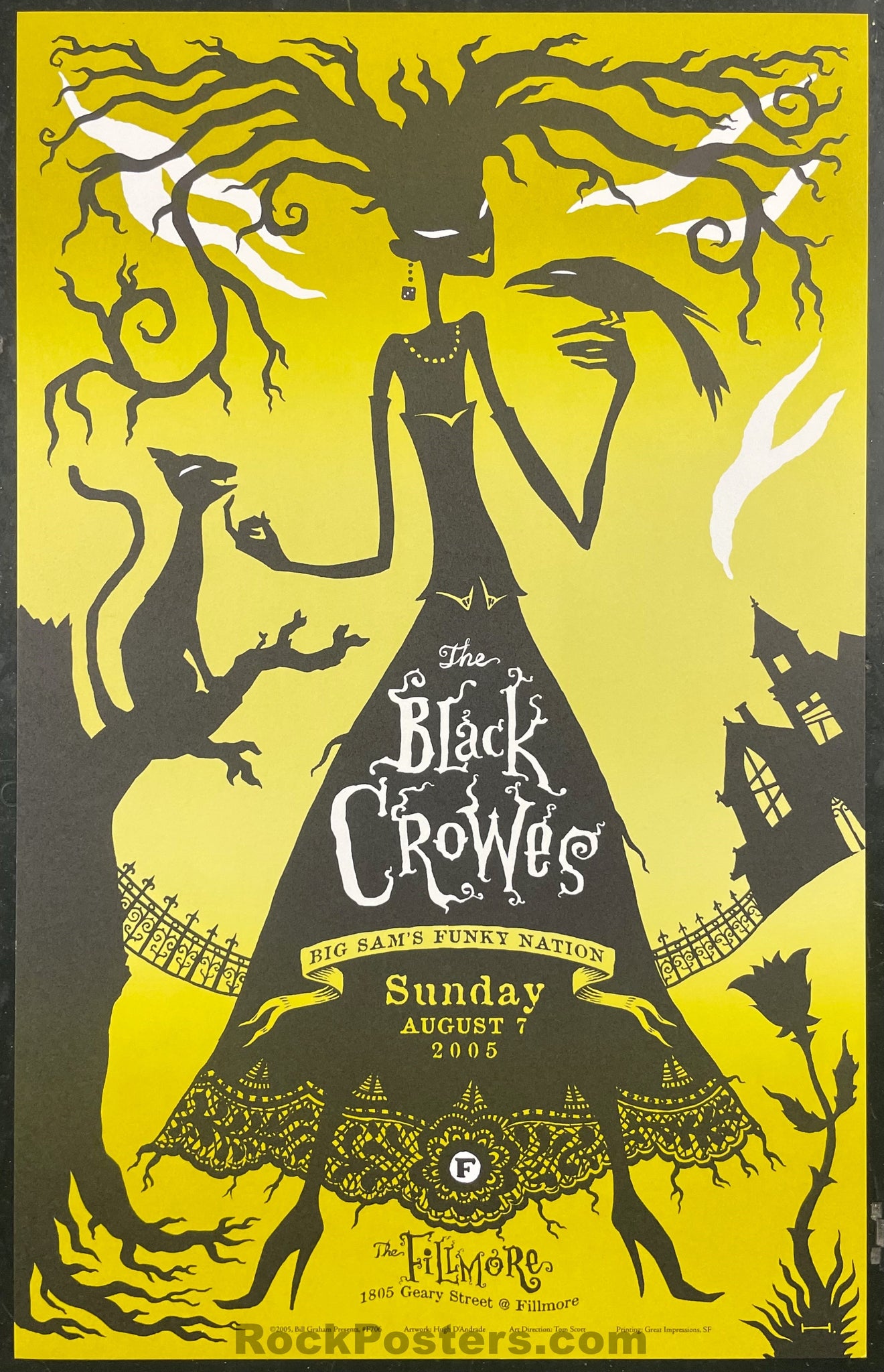 NF-706 - The Black Crowes - 2005 Poster - Fillmore Auditorium - Near M – SF  Rock Posters u0026 Collectibles