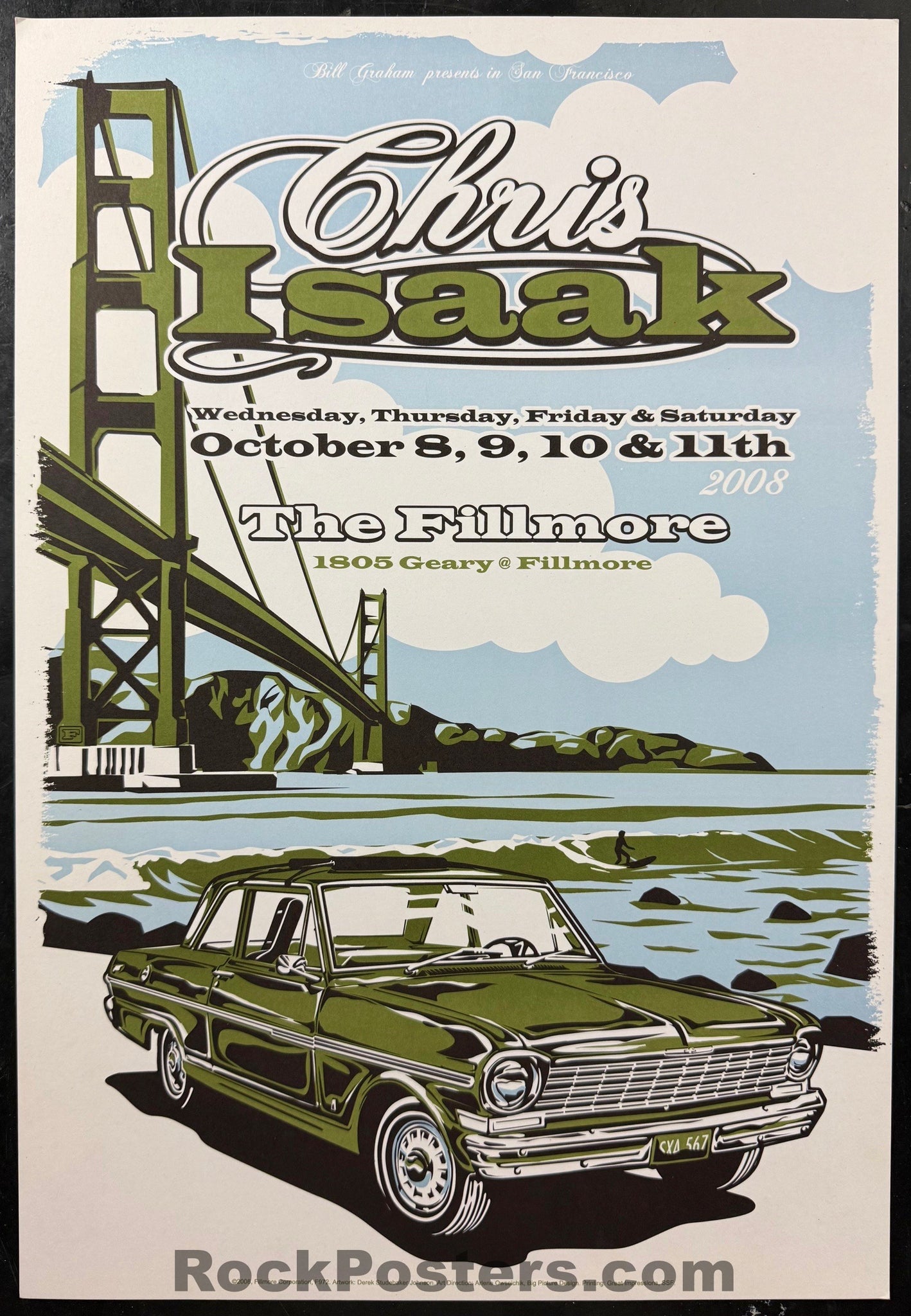 NF-972 - Chris Isaak - 2008 Poster - The Fillmore - Near Mint