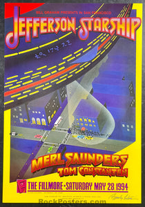 AUCTION - NF-147 - Jefferson Starship - Randy Tuten Signed - 1994 Poster - The  Fillmore - Near Mint