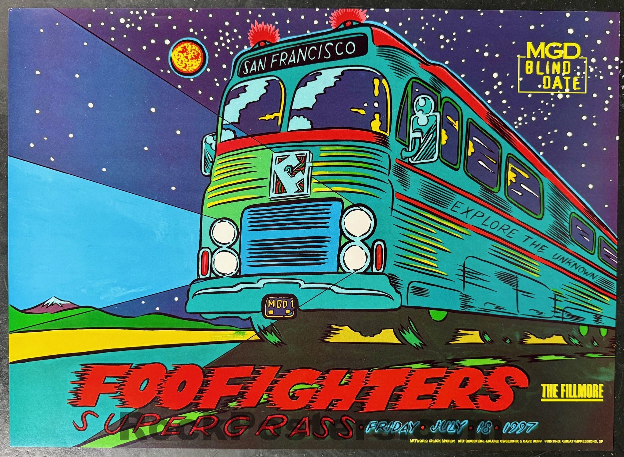 NF - Foo Fighters - MGD Blind Date - 1997 Poster - The Fillmore - Near Mint Minus