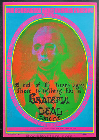 AUCTION - Neon Rose 13 - Grateful Dead - Victor Moscoso - 1967 Variant Poster - Excellent