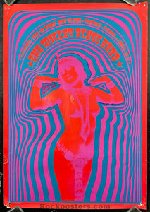 AUCTION - Neon Rose 2 - Miller Blues Band - Victor Moscoso - 1967 Poster - The Matrix - Very Good