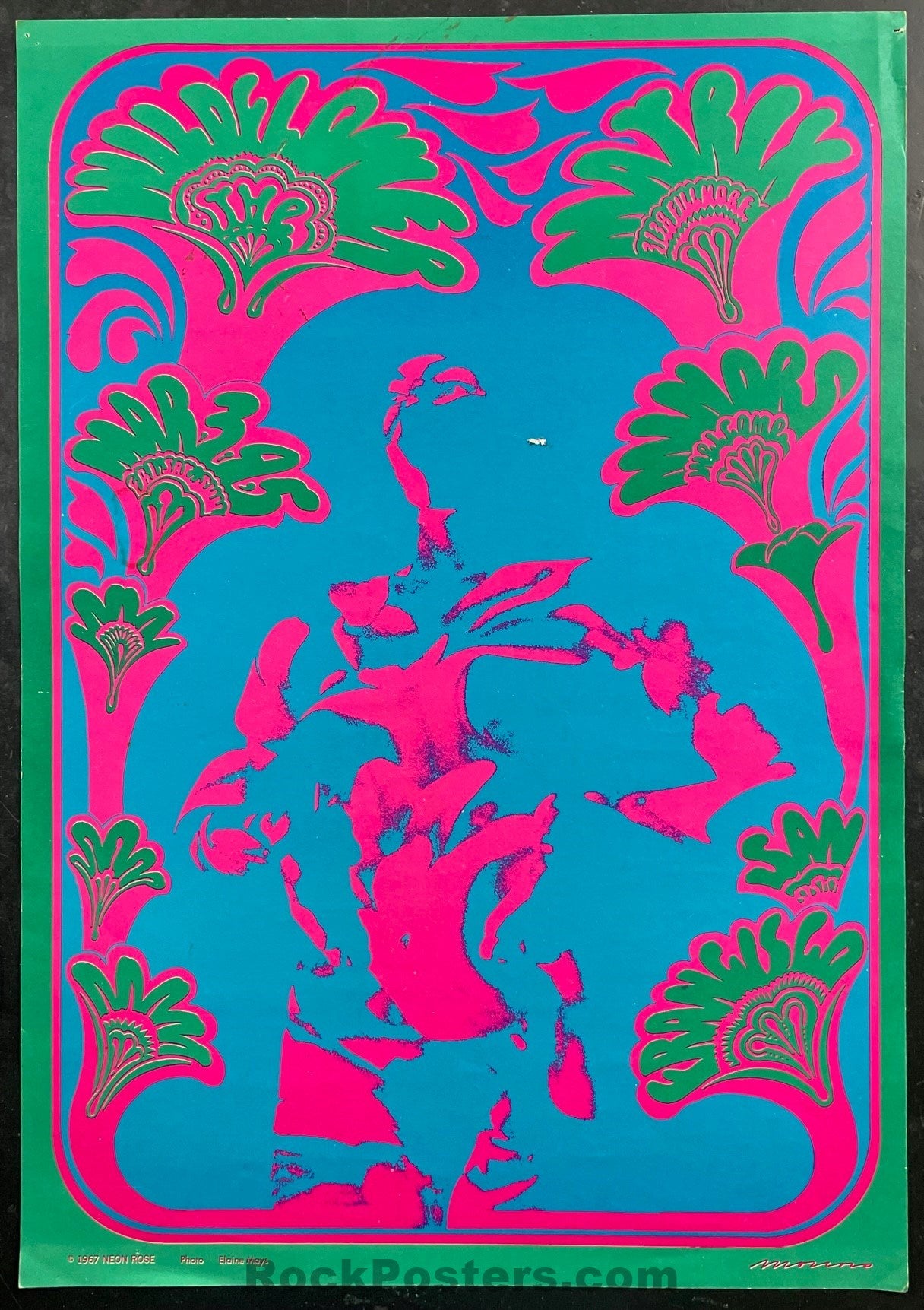 AUCTION Neon Rose 9 Wildflower Victor Moscoso Matrix 1967 Po auction-neon-rose-9-wildflower-victor-moscoso-matrix-1967-po