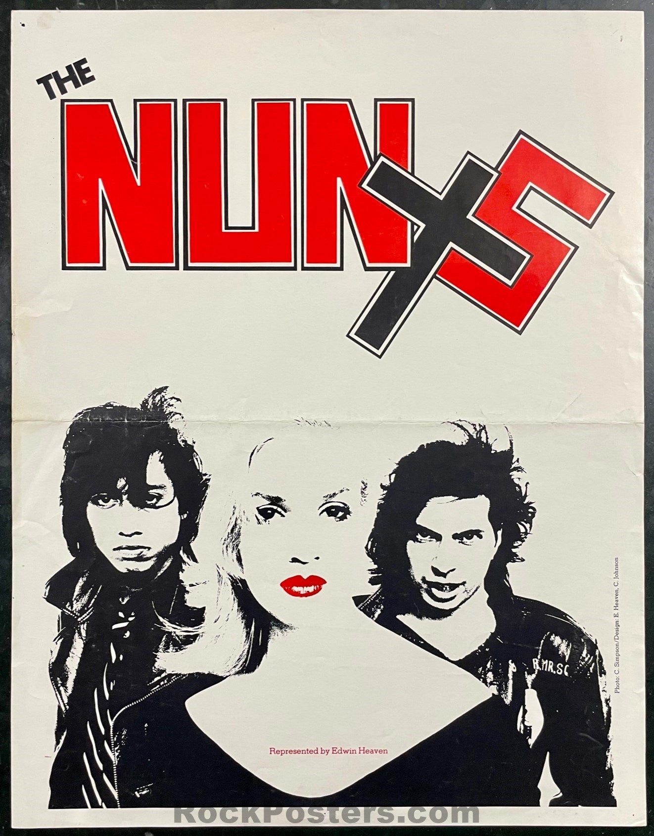 AUCTION - The Nuns - SF Punk Rock -  1977 Promotional Poster - Excellent