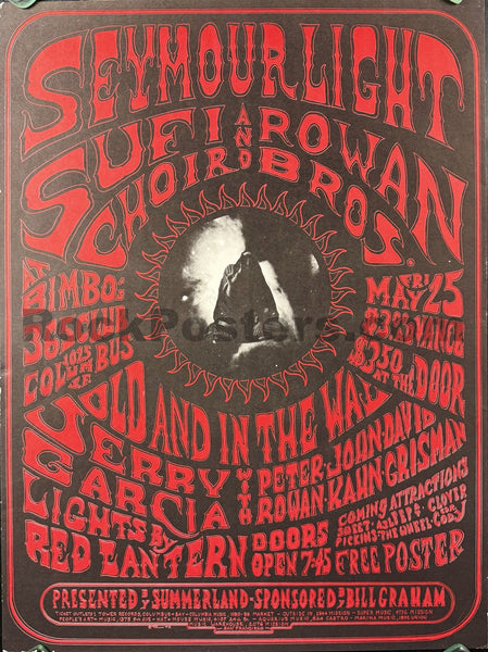 AUCTION - Old & In The Way - Jerry Garcia - 1973 Poster - Bimbo's - Excellent