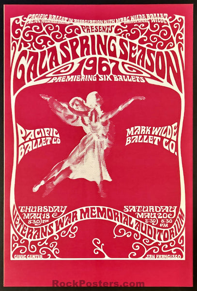 AUCTION - Psychedelic Pacific Ballet - Bob Schnepf - 1967 Poster - San Francisco - Near Mint