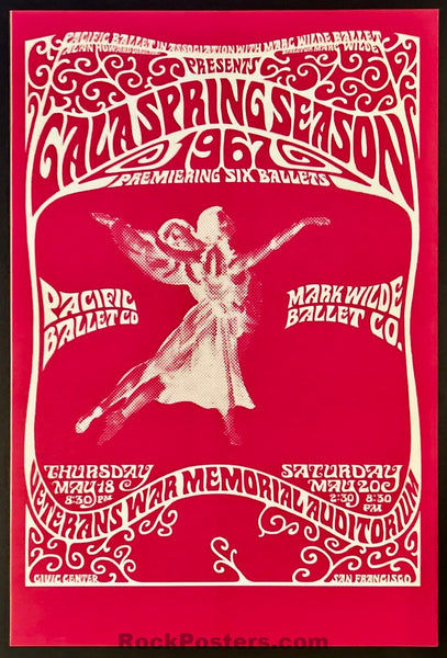 AUCTION - Psychedelic Pacific Ballet - Bob Schnepf - 1967 Poster - San Francisco - Mint