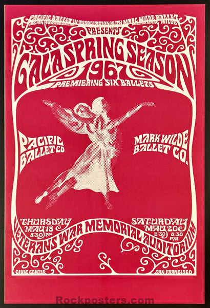 AUCTION -  Psychedelic Pacific Ballet - Bob Schnepf - 1967 Poster - San Francisco - Mint