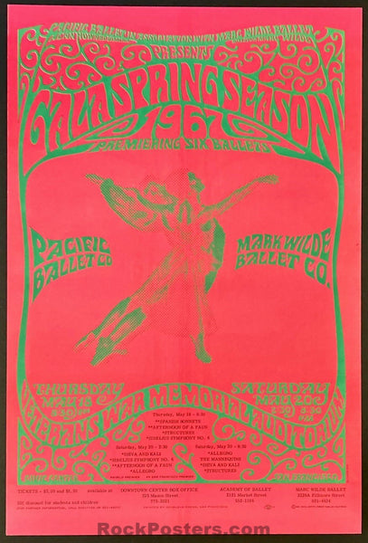 AUCTION - Psychedelic Pacific Ballet - Bob Schnepf - 1967 Poster - San Francisco - Near Mint