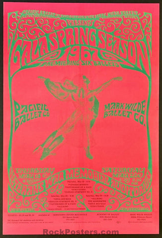 AUCTION - Psychedelic Pacific Ballet - Bob Schnepf - 1967 Poster - San Francisco - Mint