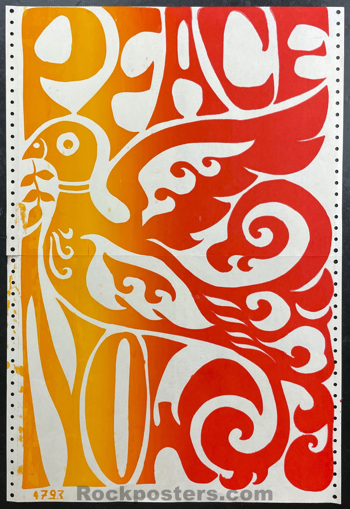 AUCTION - Psychedelic Silkscreen - on Computer Paper - Circa 1970s Pos ...