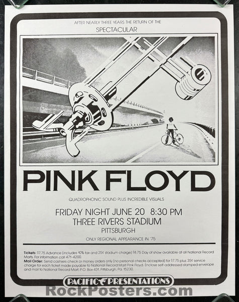 AUCTION - Pink Floyd - 1975 Poster - Pittsburgh - Near Mint Minus
