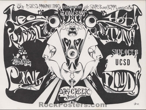 AUCTION - Pink Floyd - Leon Russell - 1970 Handbill -  San Diego - Near Mint