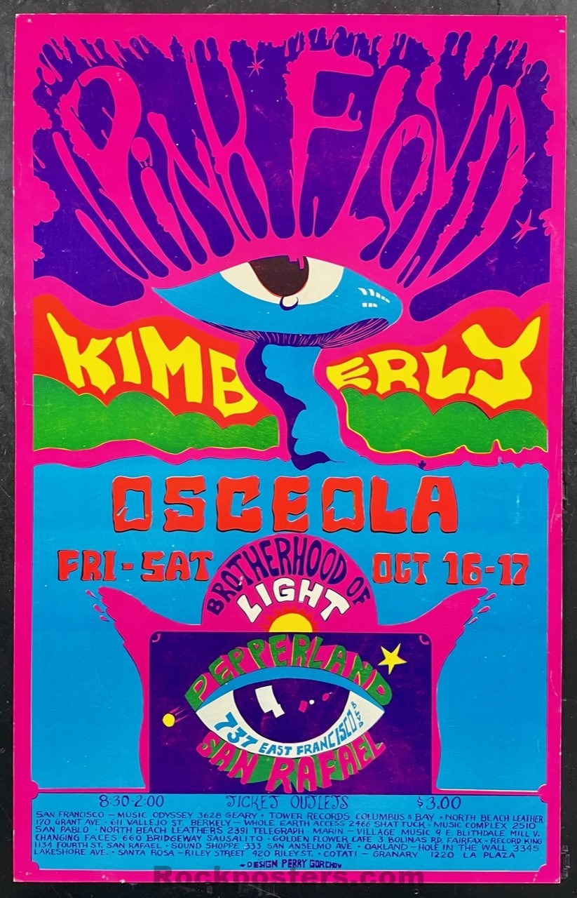 AUCTION - Pink Floyd - 1970 Poster - Pepperland - Marin - Excellent ...