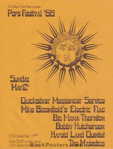 AUCTION - Quicksilver - Bobby Hutcherson - 1968 Handbill - College of San Mateo - Near Mint Minus