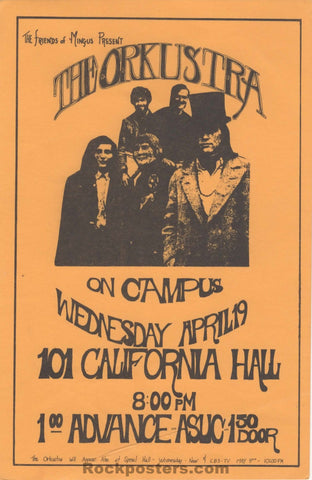 AUCTION - The Orkustra - 1967 Handbill - UC Berkeley - Excellent