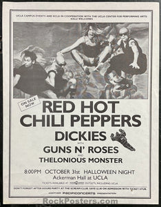 AUCTION - Red Hot Chili Peppers - Guns N' Roses - 1986 Handbill - Los Angeles - Excellent